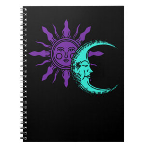 Moon Spiritual Drawing Crescent Astronomy Sun Notebook