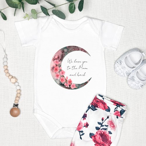 Moon Spring Flower Baby Girl Baby Bodysuit