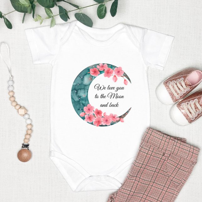 Moon Spring Flower Baby Nursery Poster Baby Bodysuit (Creator Uploaded)
