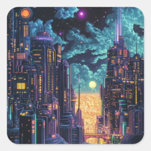 moon square sticker