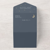 Moon Star & Cloud Navy Blue Book Baby Shower All In One Invitation (Outside)