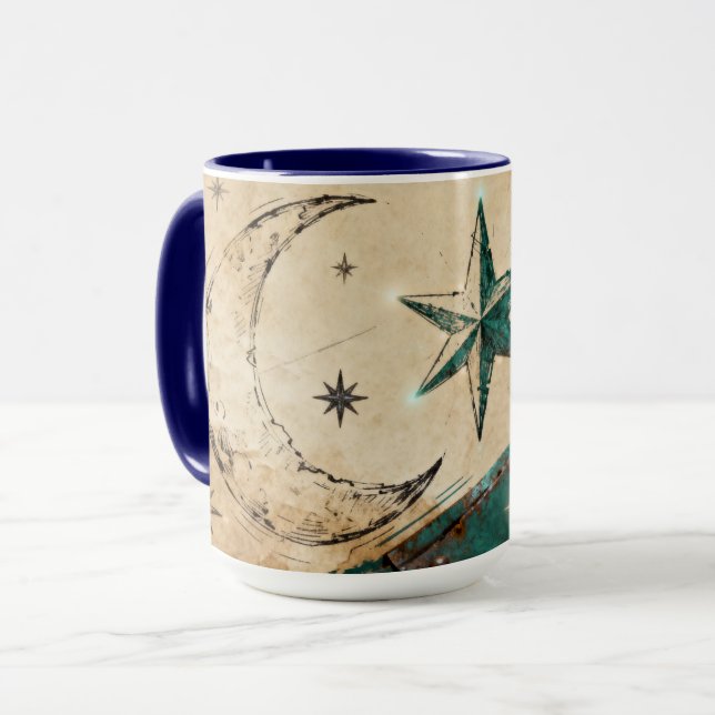 Moon & Star Digital Artifact | Future Medieval Mug (Front Left)