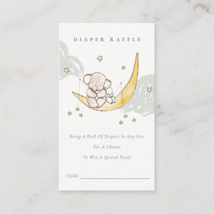Moon Star Elephant Bunny Diaper Raffle Baby Shower Enclosure Card