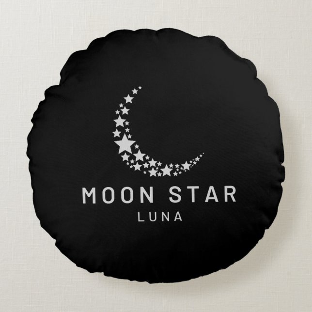 Moon Star Luna Round Pillow (Front)