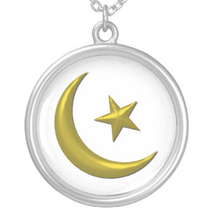 Moon & Star Silver Plated Necklace