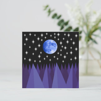 Moon Starlight Flat Greeting Card