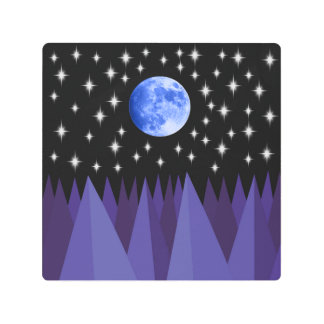 Moon Starlight Metal Wall Art