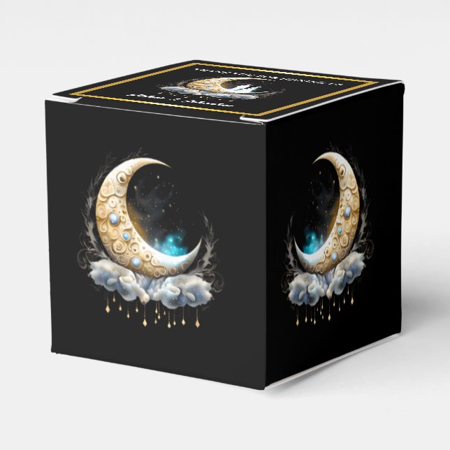 Moon starry night sky chic luna stars favor boxes (Front Side)