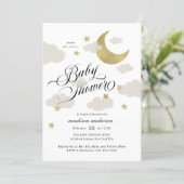 Moon, Stars, and Clouds Fancy Script Baby Shower (Standing Front)