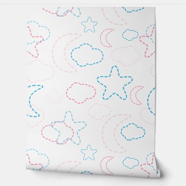 Moon,Stars and Clouds Wallpaper (Unrolling)