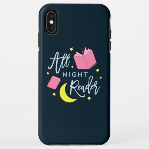 Moon Stars and Pink Books All Night Reader iPhone XS Max Case