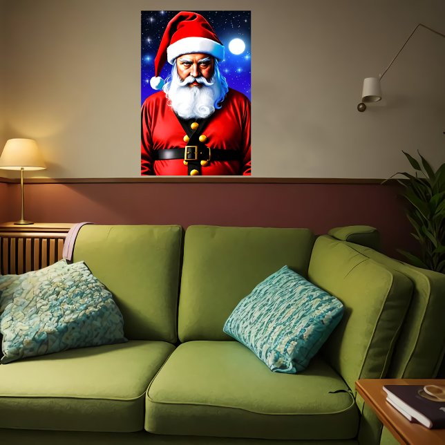 Moon, stars and Santa Claus | AI Art Poster (Creator Uploaded)