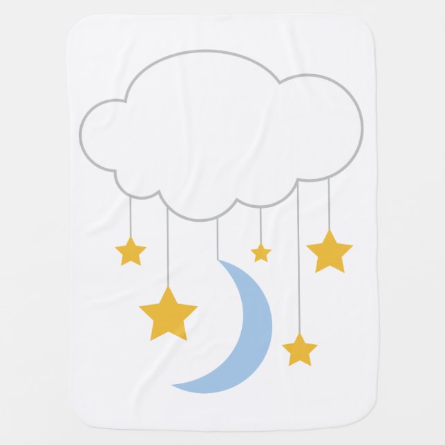 Moon & Stars Baby Blanket (Front)