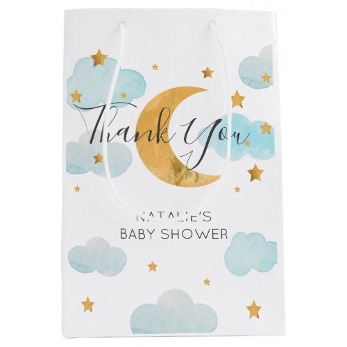 Moon  Stars Baby Shower Bolsa de regalo Medium  Medium Gift Bag