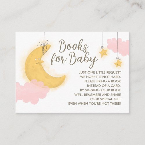 Moon Stars Baby Shower Books Enclosure Card