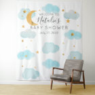 Moon & Stars Baby Shower custom text Tapestry