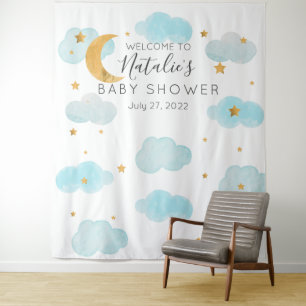 Moon & Stars  Baby Shower custom text Tapestry