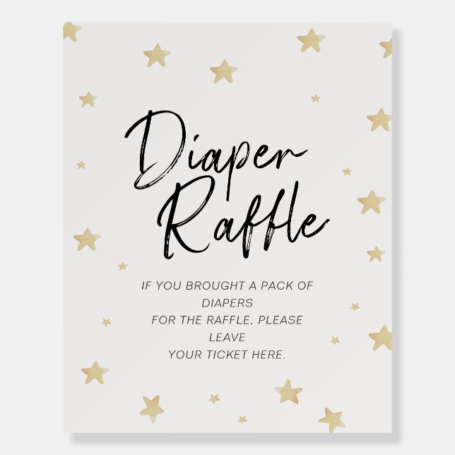 Moon Stars Baby Shower Diaper Raffle Sign (Front)