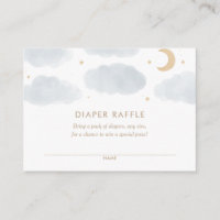 Moon Stars Baby Shower Diaper Raffle Ticket Enclosure Card