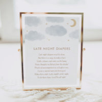 Moon Stars Baby Shower Late Night Diapers