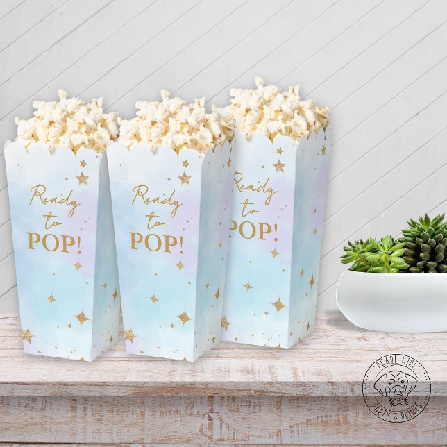 Moon & Stars Baby Shower Popcorn Favor Boxes (Creator Uploaded)
