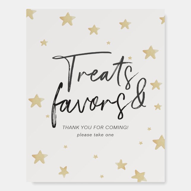 Moon Stars Baby Shower Treats & Favors Sign (Front)