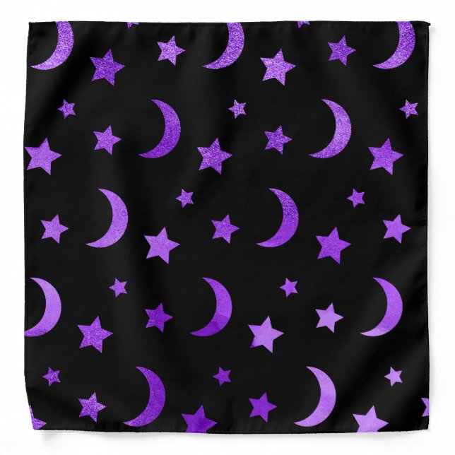 Moon & Stars Bandana Purple (Front)