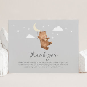 Moon Stars Bear Baby Shower Thank You Card