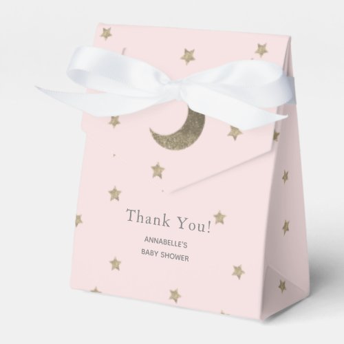 Moon  Stars Blush Pink Baby Shower Gift Box