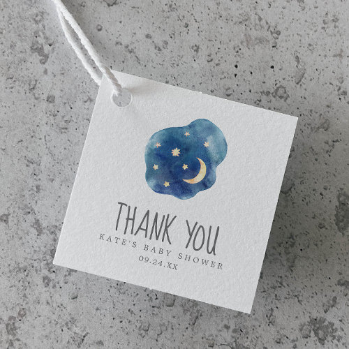 Moon & Stars Boy Baby Shower Thank You Favor Tags