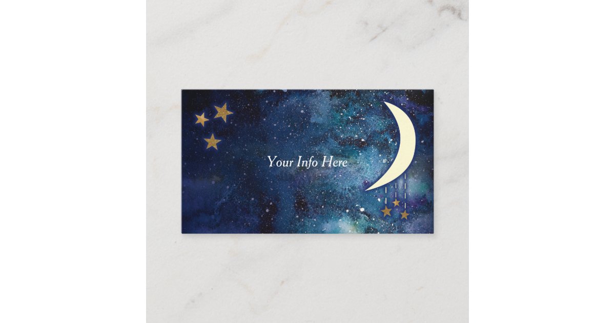 Moon & Stars Business Card | Zazzle