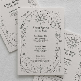 Moon Stars Celestial Bridal Shower  Menu