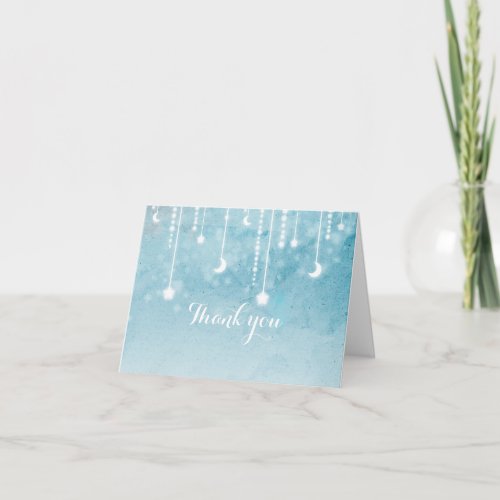 Moon  Stars Celestial Glow Shower Thank You Card