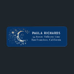 Moon Stars Celestial Mystical Blue Night Sky  Label<br><div class="desc">Elegant and enchanting celestial labels,  perfect for navy blue and gold-themed occasions,  events,  or holiday celebrations. These labels add a touch of mystique and sophistication,  creating a magical atmosphere for any special gathering.</div>