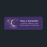 Moon Stars Celestial Mystical Night Sky Purple Label<br><div class="desc">Elegant and enchanting purple and gold celestial labels,  perfect for events,  or holiday celebrations. These labels add a touch of mystique and sophistication,  creating a magical atmosphere for any special gathering.</div>