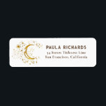 Moon Stars Celestial Mystical Night Sky White Label<br><div class="desc">Elegant and enchanting stars and moon white and gold celestial labels,  perfect for events,  or holiday celebrations.</div>