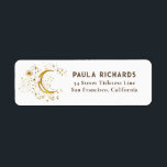 Moon Stars Celestial Mystical Night Sky White Label<br><div class="desc">Elegant and enchanting stars and moon white and gold celestial labels,  perfect for events,  or holiday celebrations.</div>