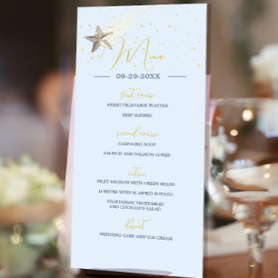 Moon Stars Celestial Night Elegant Wedding Menu