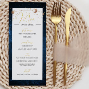 Moon Stars Celestial Sky Modern Elegant Wedding Program