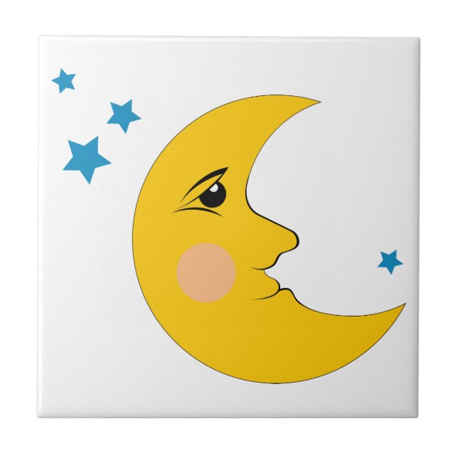 Moon & Stars Ceramic Tile (Front)