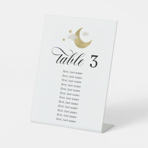 Moon Stars Cloud Table Number Baby Shower Sign