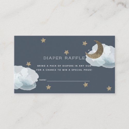 Moon Stars Clouds Baby Shower Diaper Raffle Ticket Enclosure Card