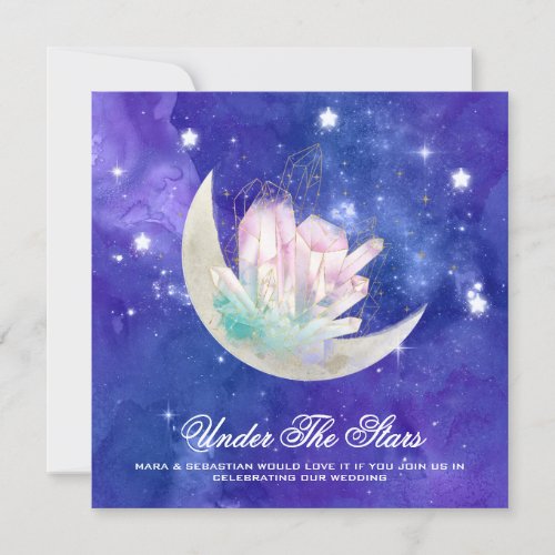  MOON STARS CRYSTAL RSVP AR14 Website Wedding Invitation