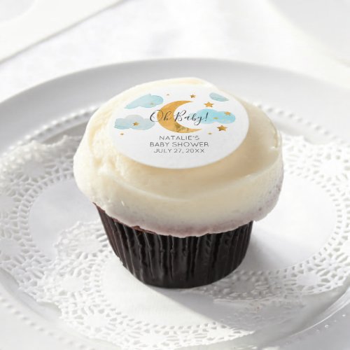 Moon  Stars Edible Frosting Rounds Baby Shower