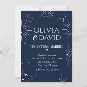 Moon & Stars Elegant Wedding  Invitation