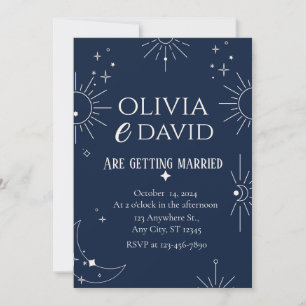 Moon & Stars Elegant Wedding  Invitation