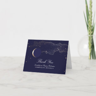 Moon Stars Enchanted Night Navy Wedding Thank You