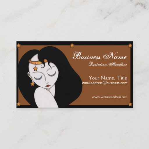 Customizable Moon &amp; Stars Girl  - Fantasy Business Cards