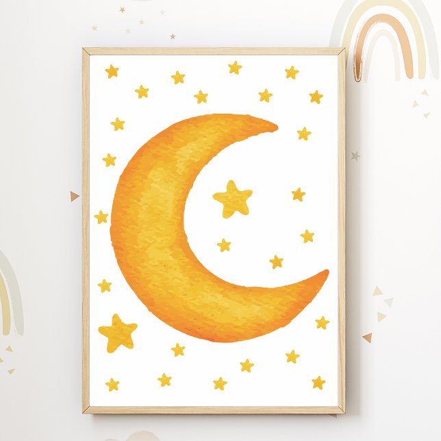 Moon Stars Kids Room Decor Nursery Poster (Creator Uploaded)