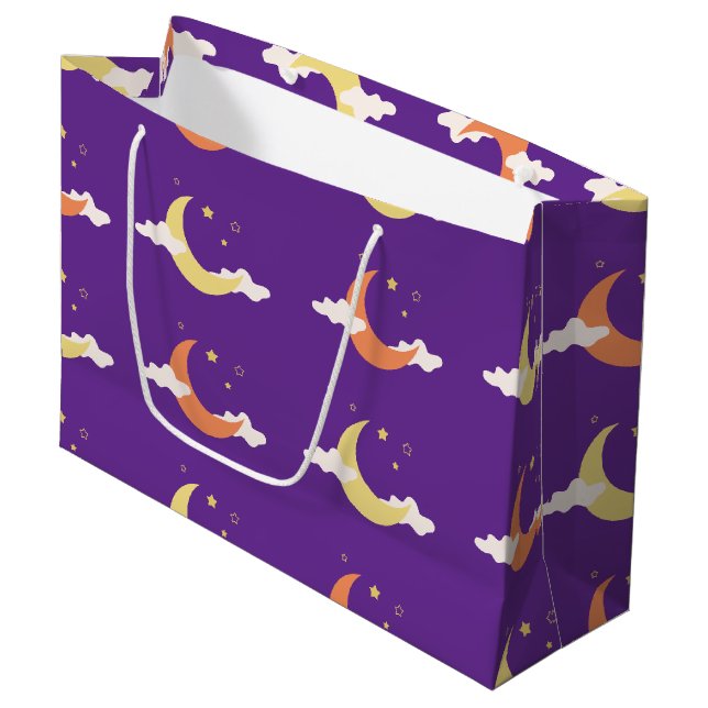 Moon & Stars  Large Gift Bag (Front Angled)